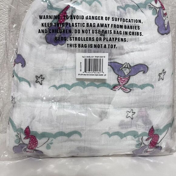 Aden + Anais Abby Lane Splash Mermaid Swaddle Blanket in a Bag Muslin Cotton NWT - Picture 6 of 11